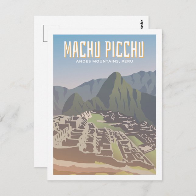 Cartão Postal Machu Picchu Peru, famoso Viagem (Frente/Verso)