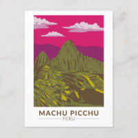 Machu Picchu Peru - Viagem Art Retro