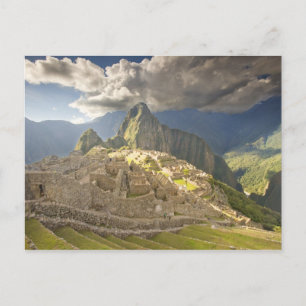 Cartão Postal Machu Picchu, ruínas antigas, mundo da UNESCO 2