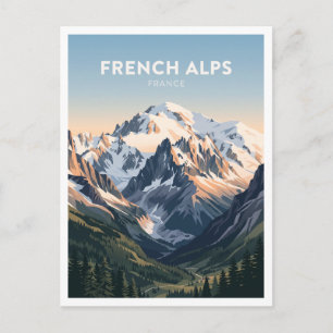 Cartão Postal Macizo do Mont Blanc, Alpes Franceses, França Cham