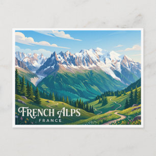 Cartão Postal Macizo do Mont Blanc Chamonix França