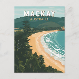 Cartão Postal Mackay Austrália - Viagem Art Vintage