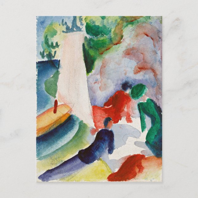 Cartão Postal Macke - Picnic na praia (Frente)