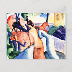 Cartão Postal Macke - Saudação, pintura de arte