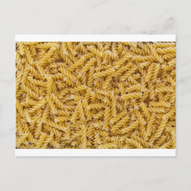 Cartão Postal Macmacro da massa fusilli como estrutura de fundo (Frente)