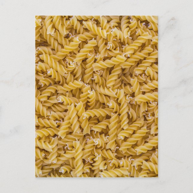 Cartão Postal Macmacro da massa fusilli como estrutura de fundo (Frente)