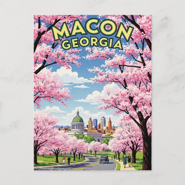 Cartão Postal Macon Georgia Viagem (Frente)