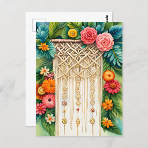 Cartão Postal Macrame com flores, Pós-cruzamento