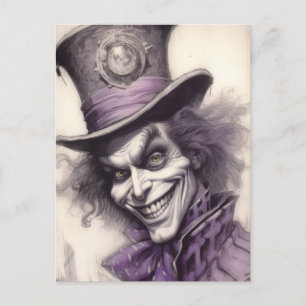 Cartão Postal Mad Hatter, Arte de Desenho