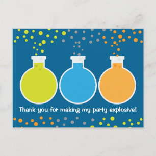 Cartão Postal Mad Science Scientist Festa de aniversário Obrigad