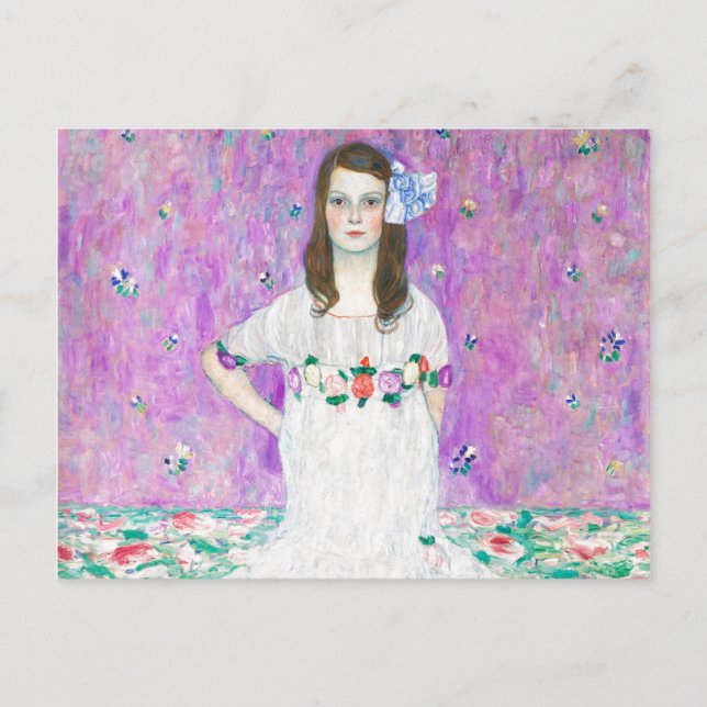 Cartão Postal Mada Primavesi por Gustav Klimt Pintura Trabalho d (Frente)