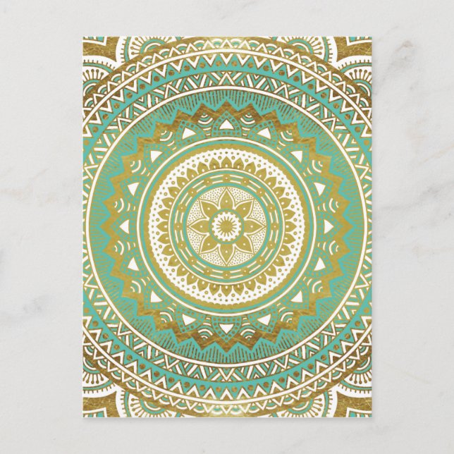 Cartão Postal Madala azul e dourada (Frente)