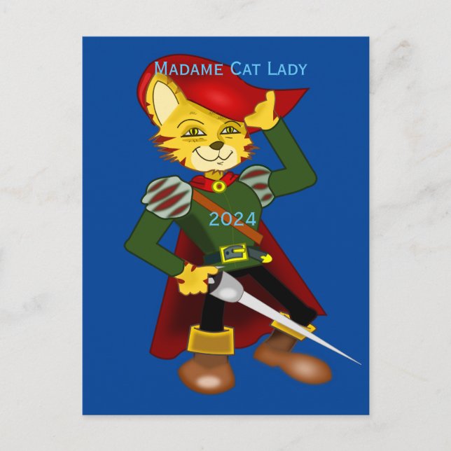 Cartão Postal Madame Cat Lady 2024 para o Presidente Thunder_Cov (Frente)