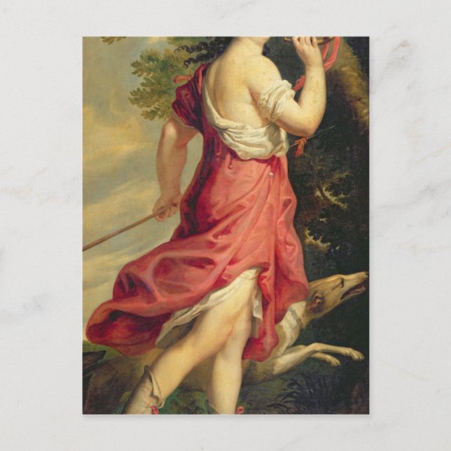 Cartão Postal Madame de Montespan como Diana a Caçadora (Frente)