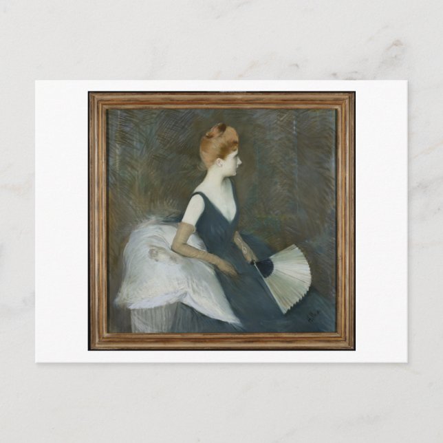 Cartão Postal Madame Marthe Letellier Sentada num Sofá (Frente)