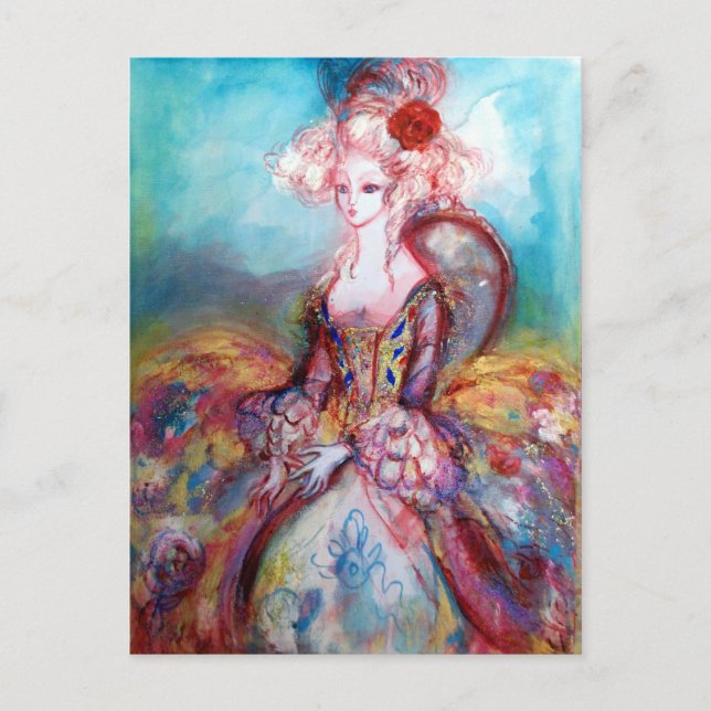 Cartão Postal MADAME POMPADOUR/Elegante moda de beleza (Frente)