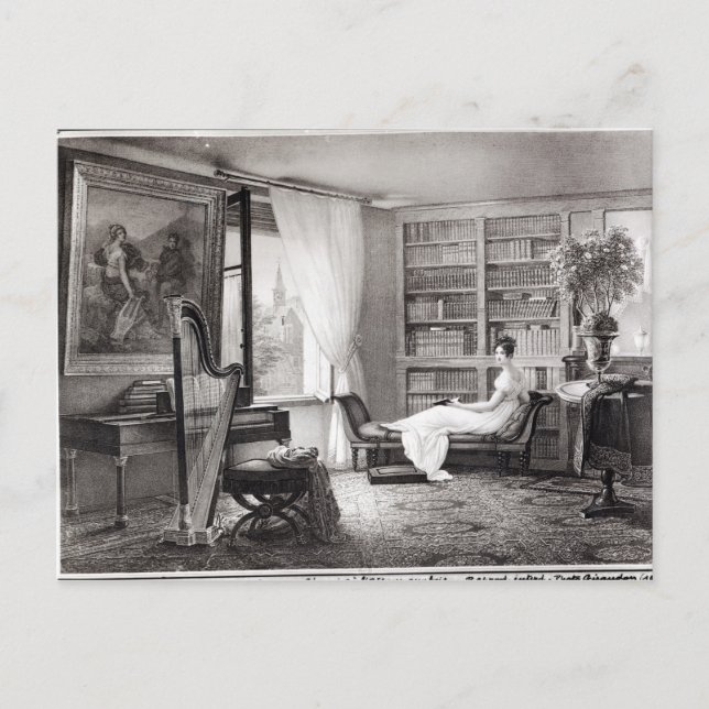 Cartão Postal Madame Recamier no Abbaye-aux-Bois (Frente)