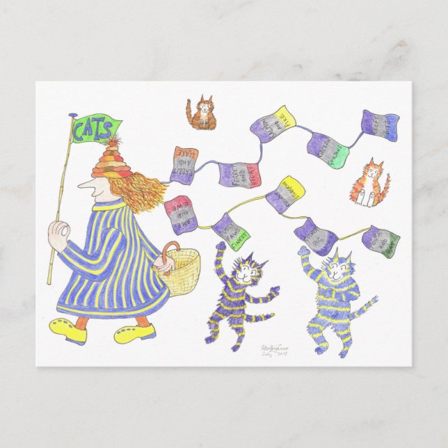 Cartão Postal MadCatWoman Scarves in the Wash (Frente)