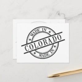 Cartão Postal Made In Colorado Stamp Logo Símbolo Black
