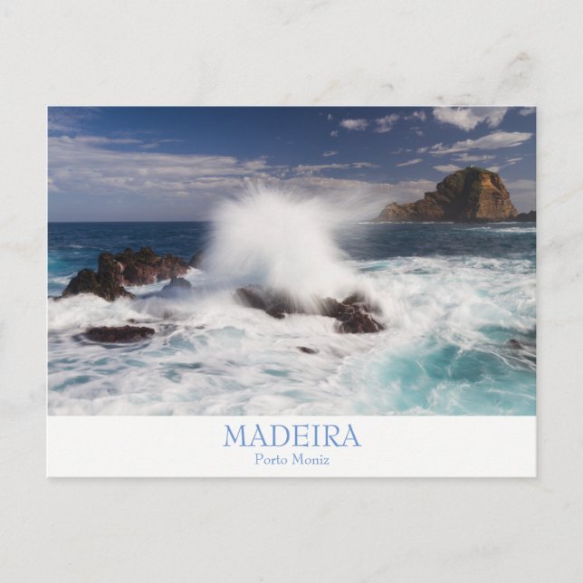 Cartão Postal Madeira - Cartaz Porto Moniz com texto (Frente)