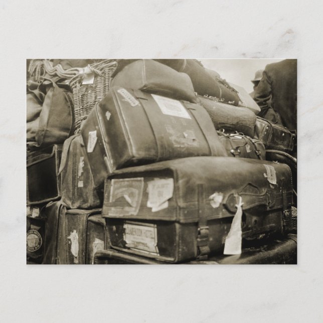 CARTÃO POSTAL MADEIRA DE EQUIPE DE BAGAGEM VIAGEM 1890 (Frente)