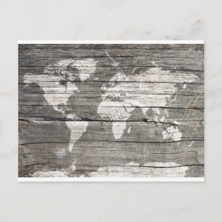 Cartão Postal madeira do mapa mundial 8