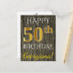 Cartão Postal Madeira Faux, Faux Dourado 50º aniversário + Nome  (Frente/Verso In Situ)