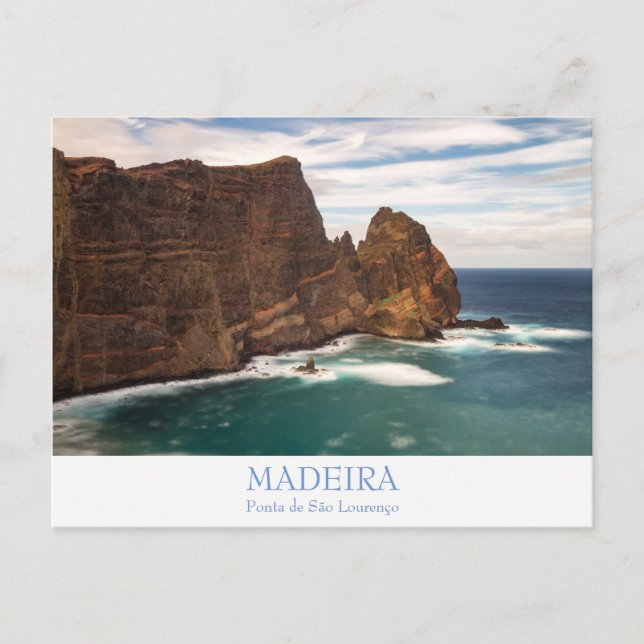 Cartão Postal Madeira - Ponta de São Lourenco - postal com texto (Frente)