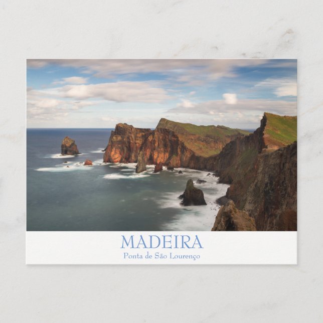 Cartão Postal Madeira - Ponta de São Lourenco - postal com texto (Frente)