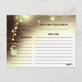 Cartão Postal Madeira Rústica Mason Jar String Lights Tree Recei