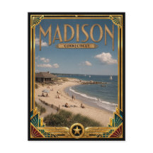 Madison Connecticut Arte Deco Vintage Idade Dourad