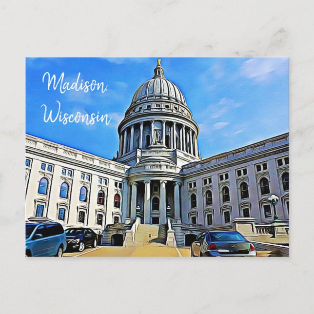 Cartão Postal Madison, Wisconsin Postcard O Capitólio (Frente)