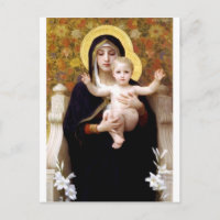 Madona com a pintura antiga de lírios Bouguereau