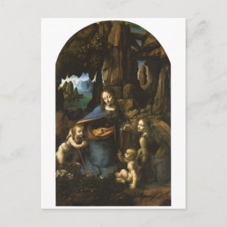 Cartão Postal Madona das Rochas por Leonardo da Vinci c.1483