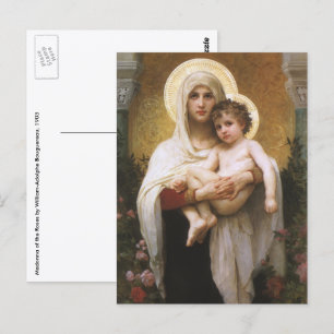 Cartão Postal Madona dos Rosas de Bouguereau