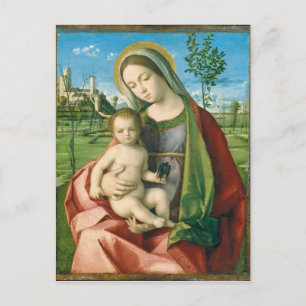 Cartão Postal Madona e Menino por Giovanni Bellini