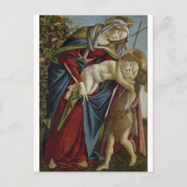 Cartão Postal Madona, Menino, São João Batista por Botticelli