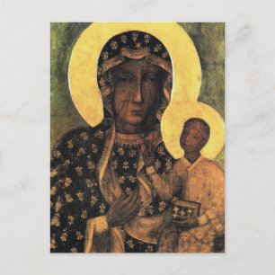 Cartão Postal Madona Negra Polônia Nossa Senhora de Czestochowa