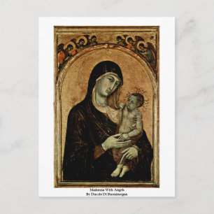 Cartão Postal Madonna Com Anjos Por Duccio Di Buoninsegna