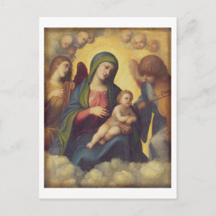 Cartão Postal Madonna e Child and child in Glory, c.1520 (petró