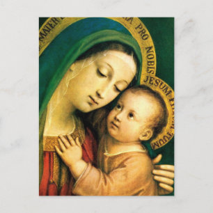 CARTÃO POSTAL MADONNA E CRIANÇA