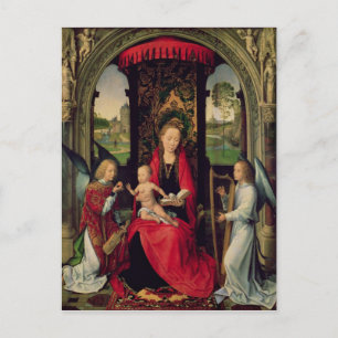 Cartão Postal Madonna e Criança com dois Anjos