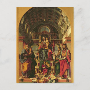Cartão Postal Madonna e Criança com Santos, 1499