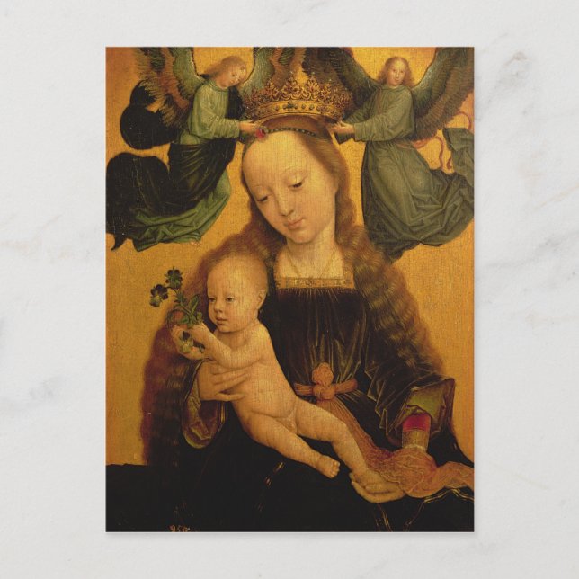 Cartão Postal Madonna e Criança Cruzadas por Dois Anjos, c.1520 (Frente)