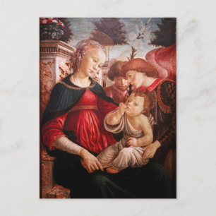 Cartão Postal "Madonna e Criança e Dois Anjos"