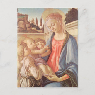 Cartão Postal Madonna e dois anjos de Botticelli
