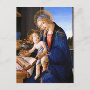 Cartão Postal Madonna ensina a criança Jesus Sandro Botticelli