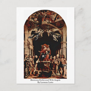 Cartão Postal Madonna Entocado Por Angels Por Lorenzo Lotto