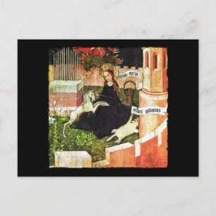 Cartão Postal Madonna Holding White Unicorn