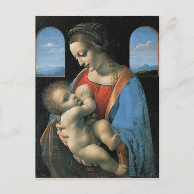Cartão Postal Madonna Litta por Leonardo da Vinci (Frente)